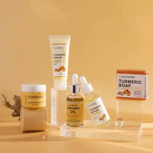 GlowRoot™ Kit de Skincare con Cúrcuma – 5 Piezas para Piel Radiante