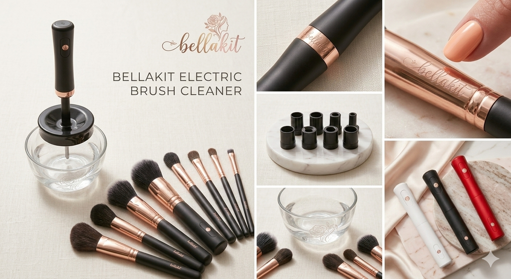 Herramienta de limpieza de belleza: limpiador eléctrico para brochas de maquillaje