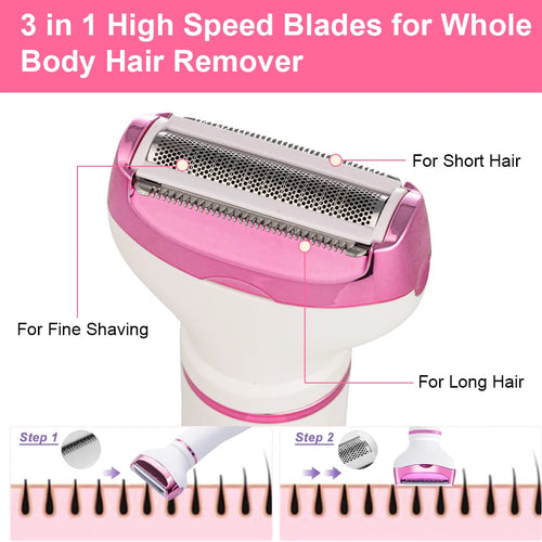 Depiladora Eléctrica 4 en 1 Mujer - Afeitadora Corporal Recargable Sin Dolor