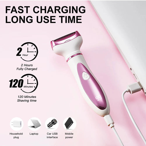 Depiladora Eléctrica 4 en 1 Mujer - Afeitadora Corporal Recargable Sin Dolor