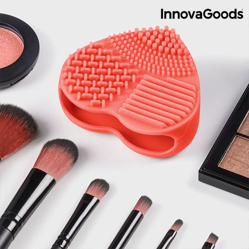 Limpiador de Brochas de Maquillaje Heart InnovaGoods - Limpieza Rápida y Efectiva