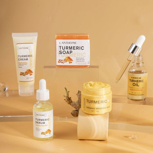 GlowRoot™ Kit de Skincare con Cúrcuma – 5 Piezas para Piel Radiante