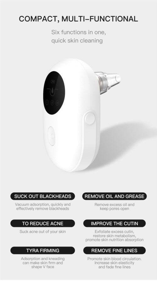 Removedor de Puntos Negros Eléctrico Portátil – Limpiador de Poros con Succión al Vacío