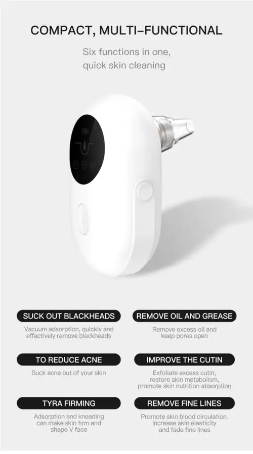 Removedor de Puntos Negros Eléctrico Portátil – Limpiador de Poros con Succión al Vacío