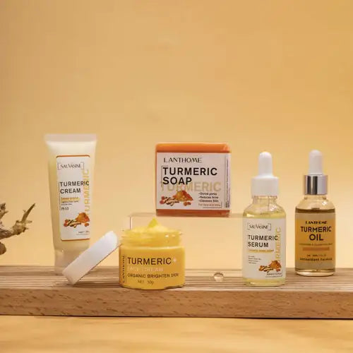 GlowRoot™ Kit de Skincare con Cúrcuma – 5 Piezas para Piel Radiante