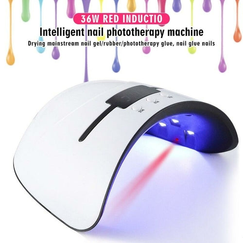 Lámpara UV LED Secado Uñas 36W - Sensor Automático Manicura Gel Semipermanente